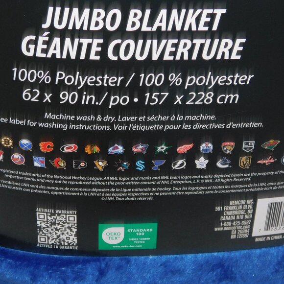NHL Toronto Maple Leafs Hockey Jumbo Plush Fleece Blanket NEW 62" x 90" - Picture 6 of 6